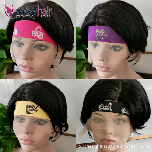Customized hair ties elastic hair bands adjustable elastic wig band melt band for lace wigs